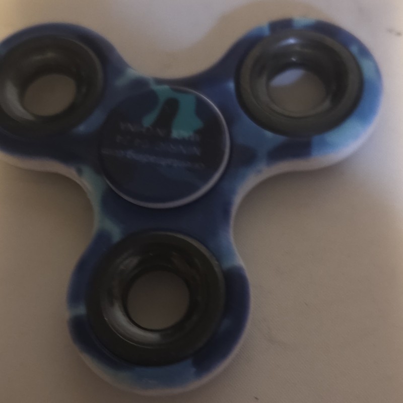 Blue Camouflage Fidget Spinner Tactile Sensory Toy for Ages 8-11, 12-16, 17 & Up