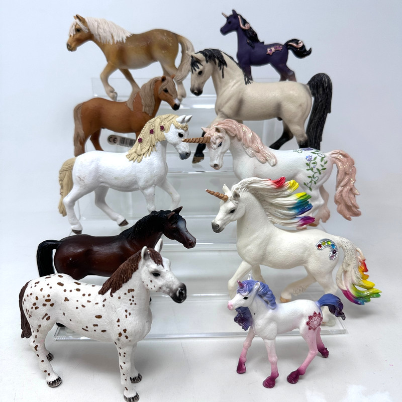 Schleich Horse Figures Lot Unicorn Foal Mare Stallion Pony Figurines Set of 10