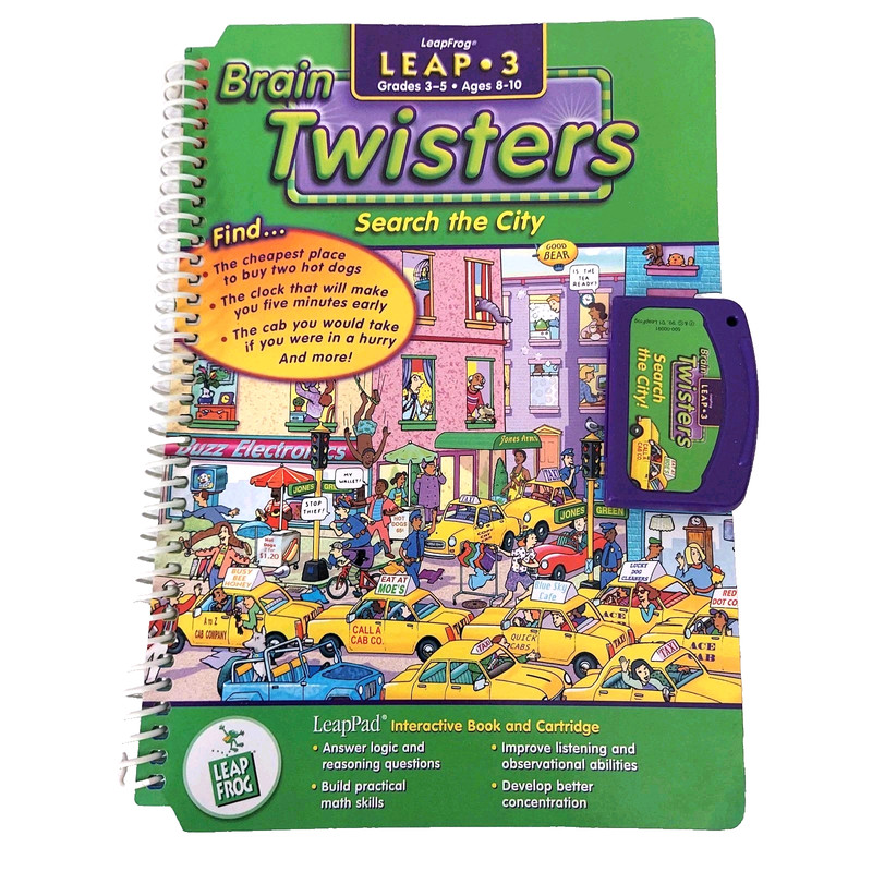 Leap Frog LeapPad Brain Twisters Leap 3 SEARCH THE CITY Book Cartridge Age 8-10