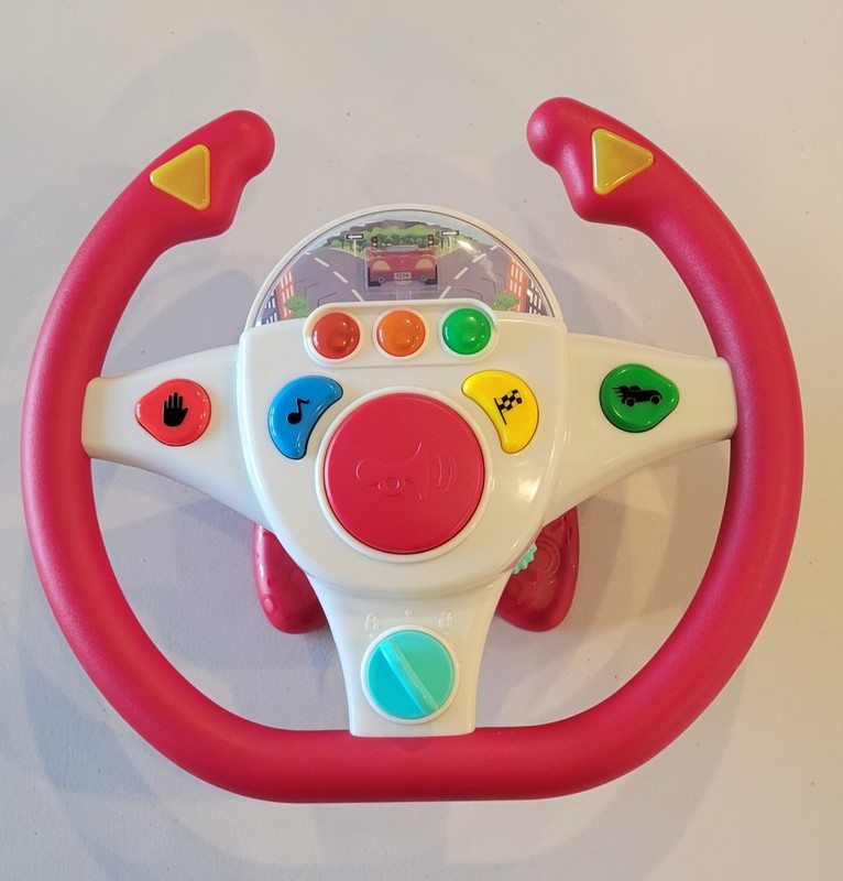 Battat Kids Toy Steering Wheel Interactive Driver Lights-Sounds Batteries Includ