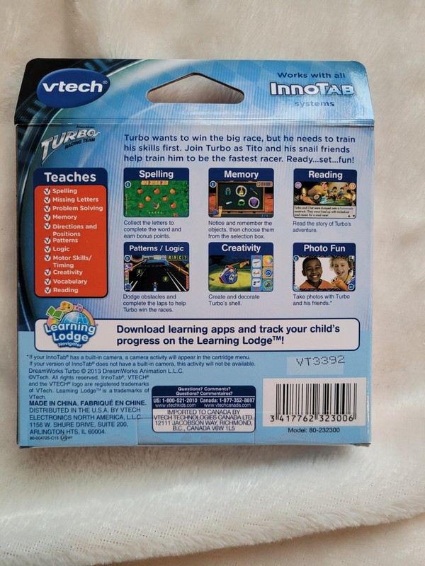 Vtech InnoTab Games Set of 3 *NEW* Hello Kitty, Monsters University, Turbo gallery