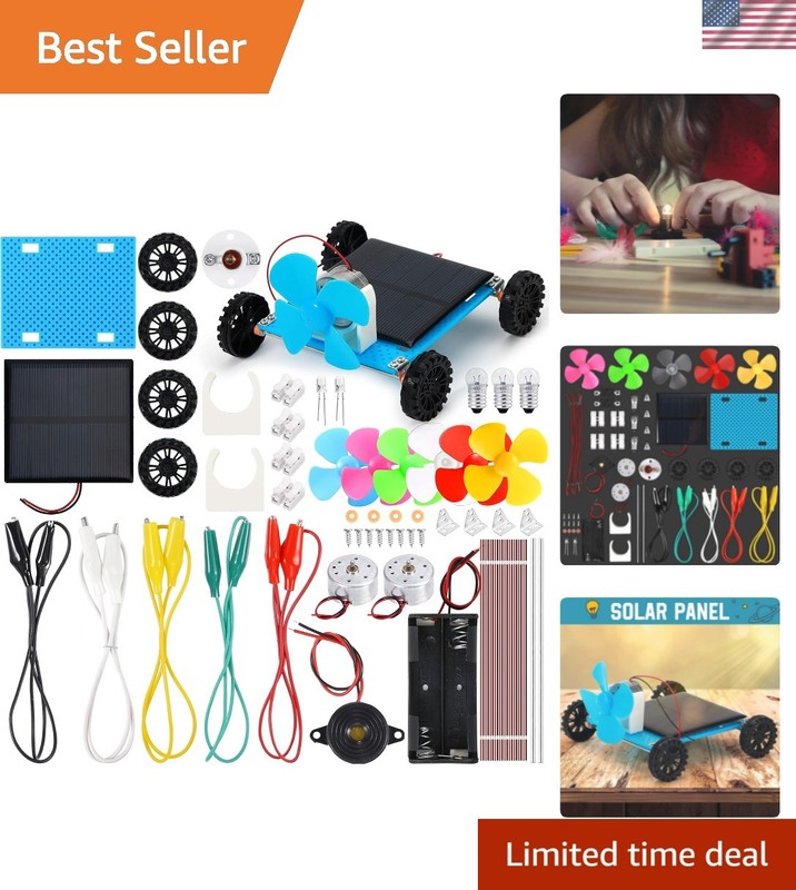 Electric Circuit Motor Kit with Solar Panel, Solar Motor Kit for Kids Science…