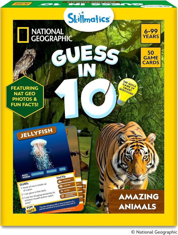 Guess in 10 National Geographic Animals, Educational Card Game for Kids & Fam…