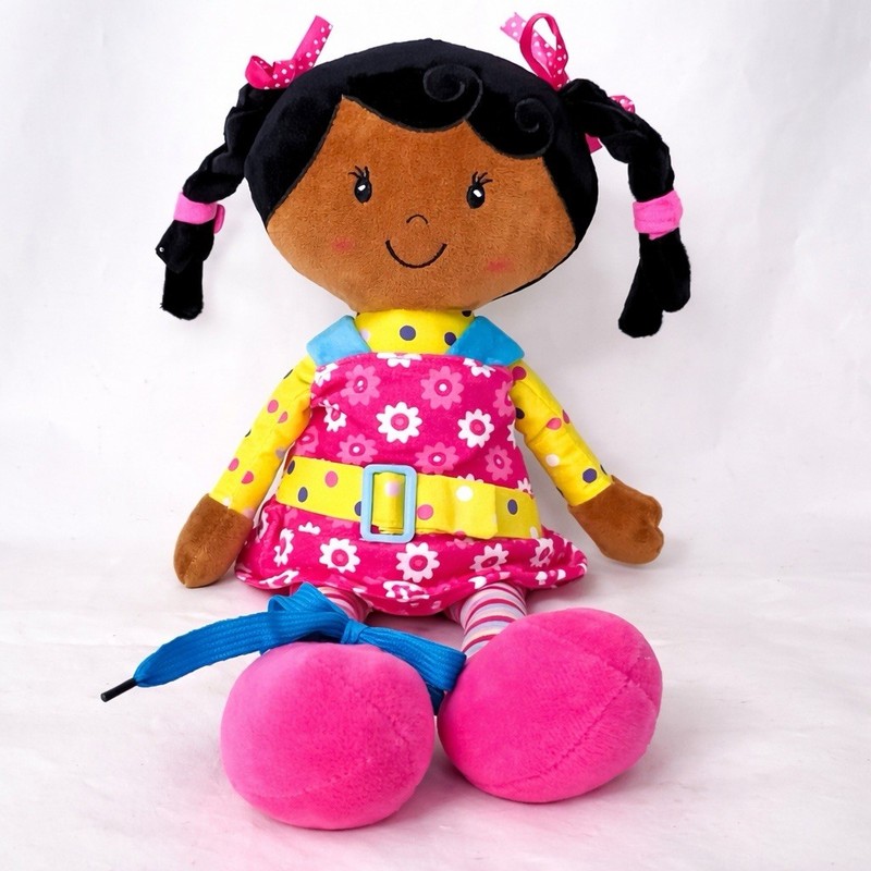 Snuggle Stuff Learn to Dress Plush Doll for Toddlers 15” Sugar Snap Montessori