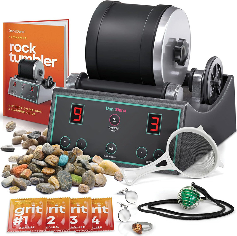 Advanced Professional Rock Tumbler Kit with Digital 9-Day Polishing Timer STEM