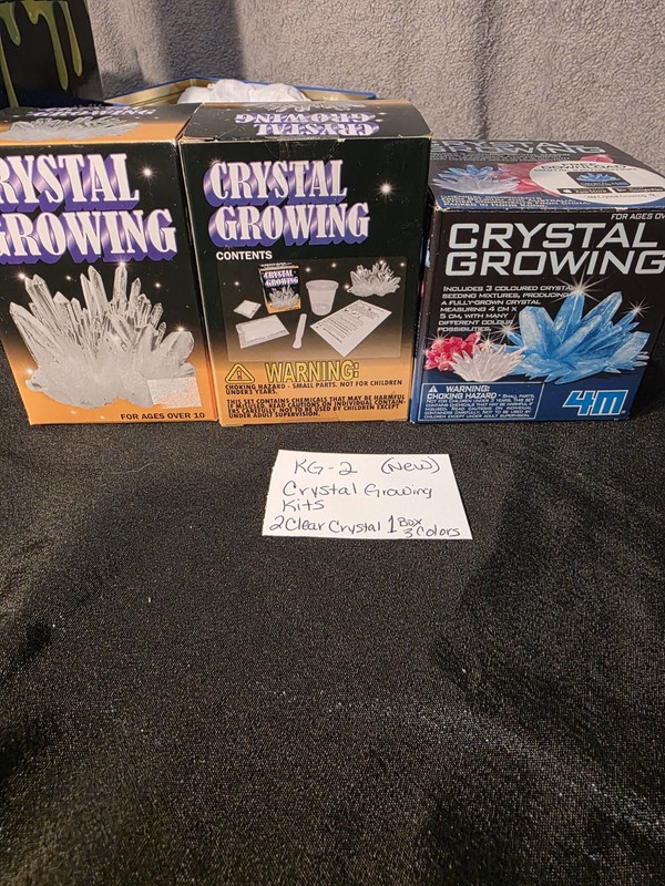 Crystal Growing Lot Of 3 New 2 Clear And 1 Multicolor