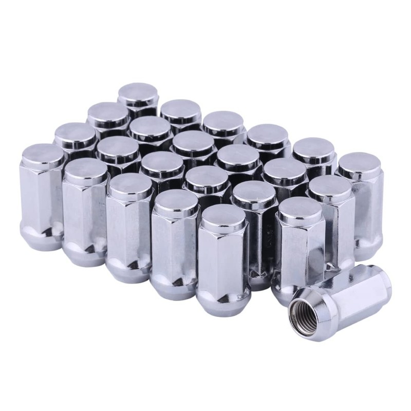 Chrome Acorn Lug Nuts – M14 x 1.5, 1.8 Tall, Set of 24 pcs for Avalanche, Color