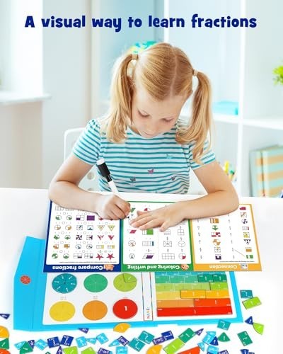 Magnetic Fraction Educational Puzzle Set - Math Manipulatives for Kids, Montesso gallery