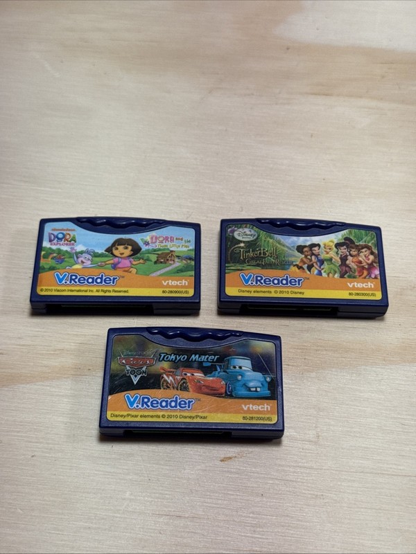 VTech V.Reader Dora The Explorer Cars Toon Tinker Bell Game Cartridge Only