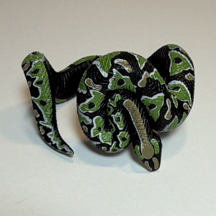 Flexible Plastic Green Ball Python Snake Bracelet