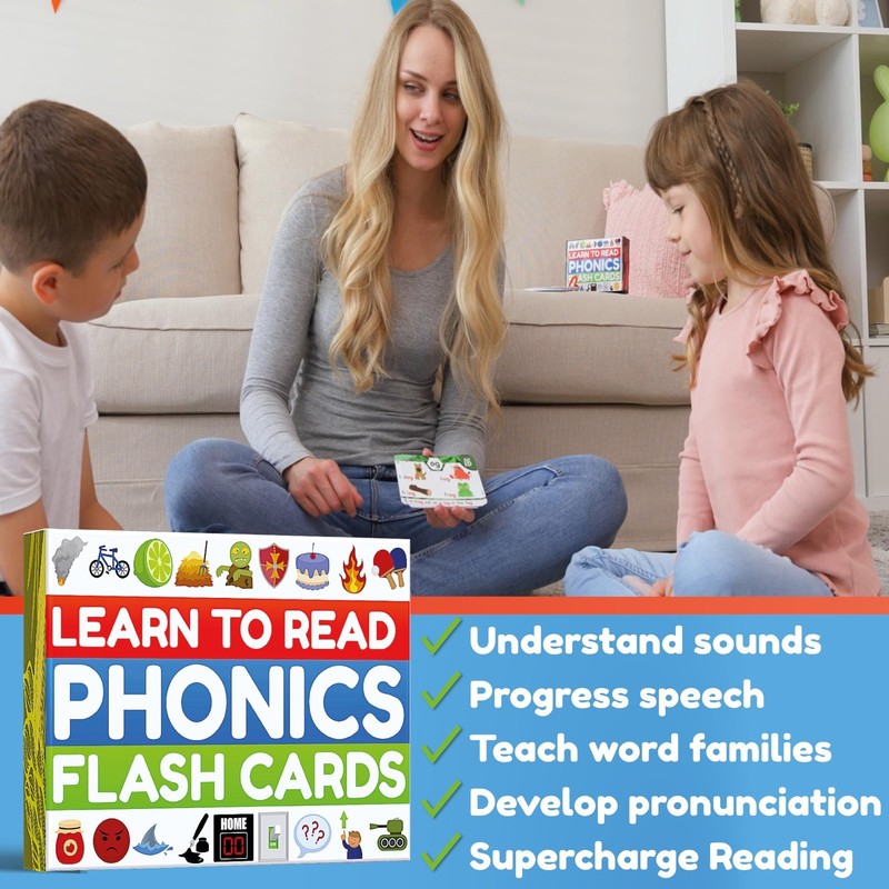 Phonics Flash Cards for Kids Ages 4-8 - Learn to Read in 20 Stages, Kindergarten gallery