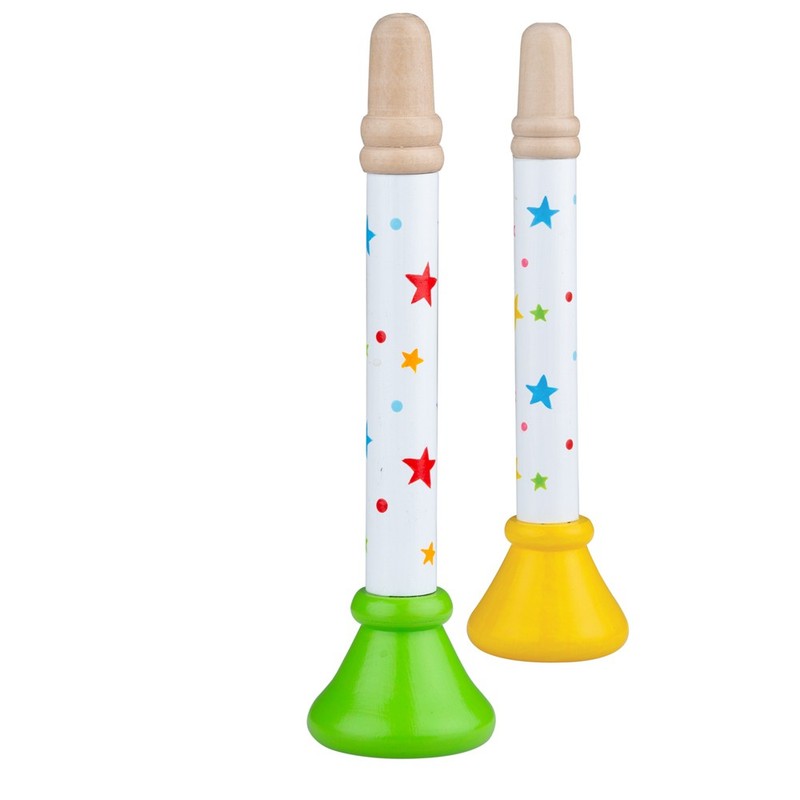 Bigjigs Toys Wooden Toot-Toot Trumpets – Children’s Musical Instrument Toys