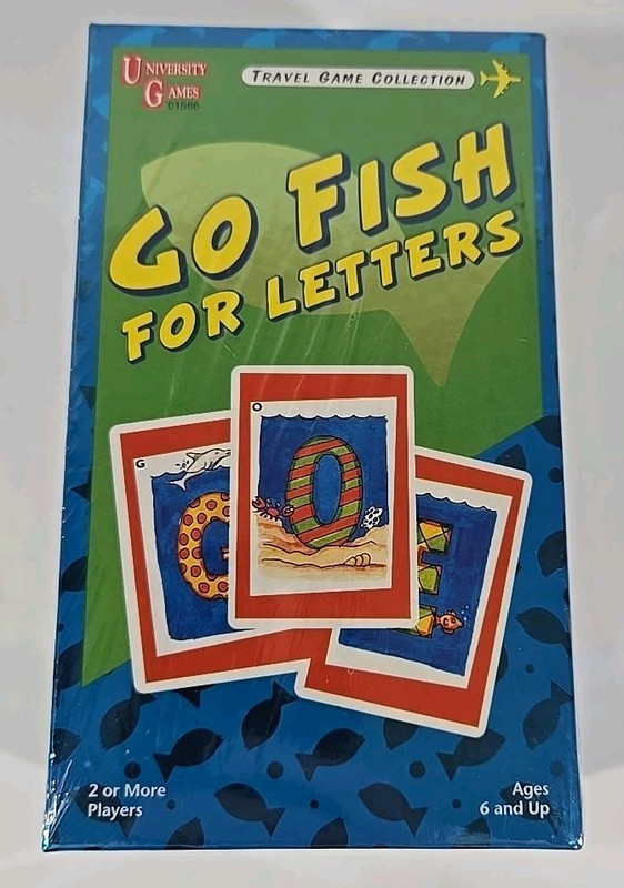 Go Fish For Letters Laminated Make A Word Card Game University Games Rare-New!