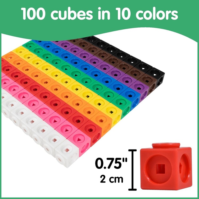 Educational 100-Square Math Cubes with Shapes | Perfect for Preschool Learning gallery