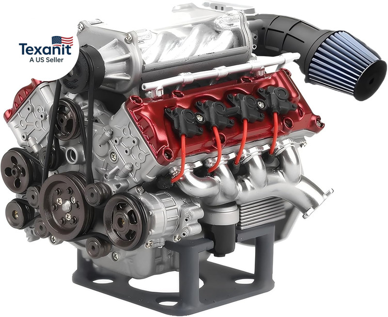 MAD Cison Mini V8 Engine Kit That Runs – Small Engine Building Kit for Adults, S
