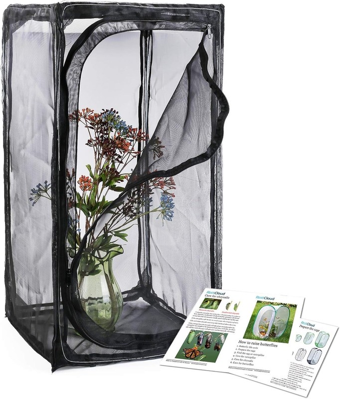 30″ Heavy Duty Monarch Butterfly Habitat, Outdoor Collapsible Insect Mesh Cage T
