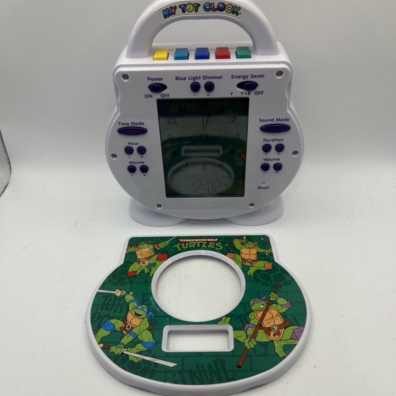 TMNT TEEN AGE MUTANT NINJA TURTLES MY TOT CLOCK TESTED WORKS SLEEP ALARM STORY
