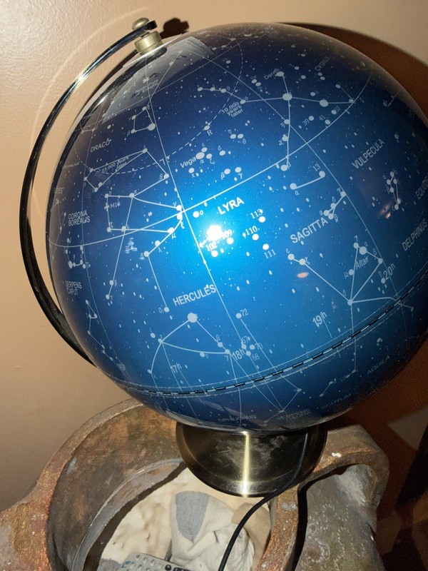 Light Up Celestial Star Map Globe Lamp Rotating Constellation Astronomy Deco EUC gallery