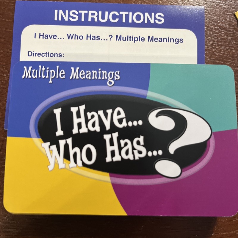 Teacher Created Resources I Have Who Has Language Arts Game Grade 3-4 Complete