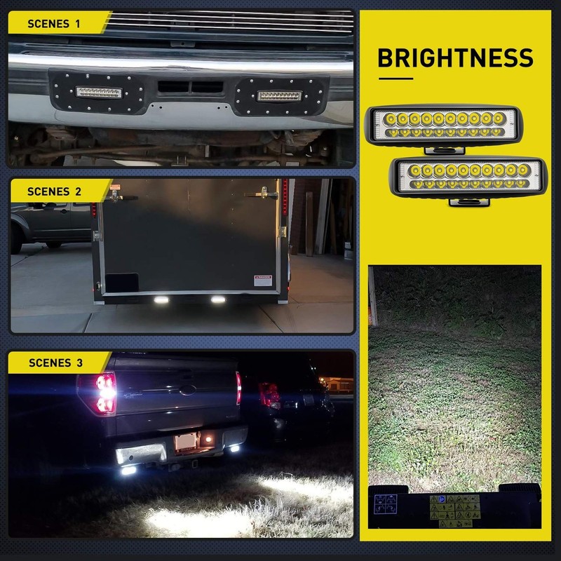 Nilight 2PCS Led Pods 6 Inch 60W Spot Light Bar 3000LM Driving Fog Off Road Ligh gallery