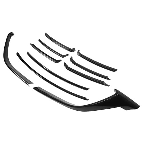Grille Trim Compatible with 2016-2023 Mazda CX-9 Black Plastic(ABS) Front