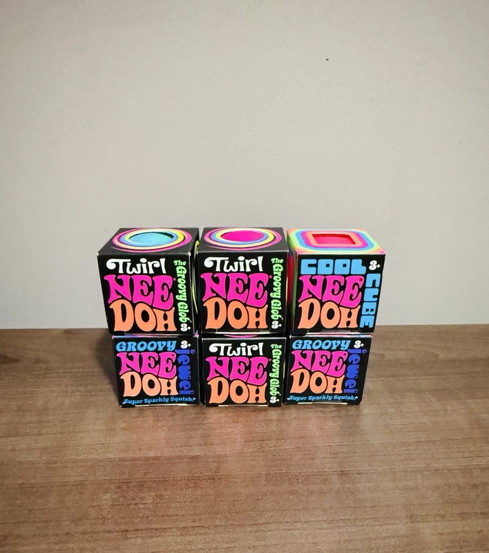 Schylling NeeDoh Jewel Cool Cube Twirl Groovy Glob Sensory Toys Lot SET of 6