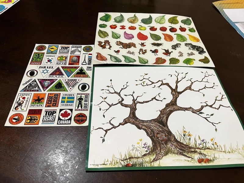 Vintage Highlights Top Secret Adventures Children’s Stickers Family Tree Set Lot