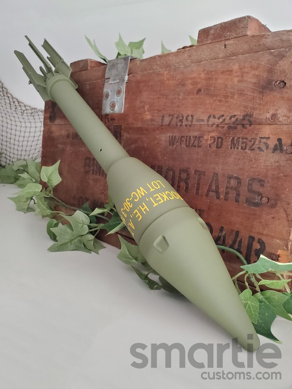 DUMMY M6A1 M7A1 60mm HEAT Bazooka Rocket Round - Accurate Size Plastic Replica gallery