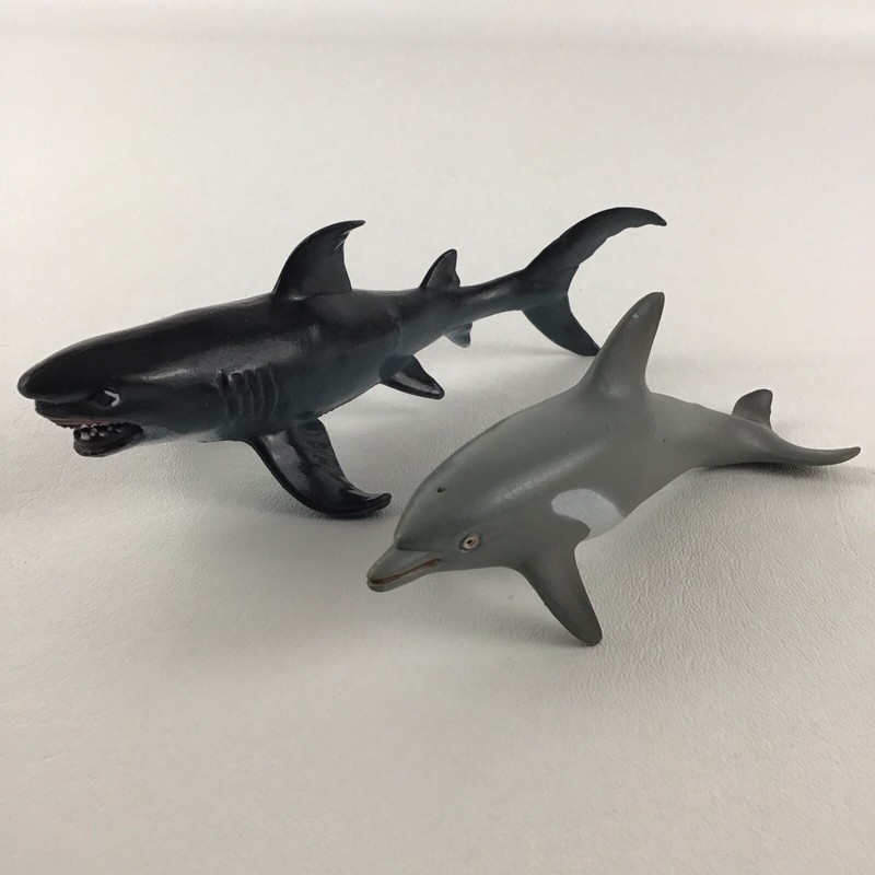 Ocean 6″ Figures Lot Great White Shark Dolphin Marine Life Realistic Animals Toy