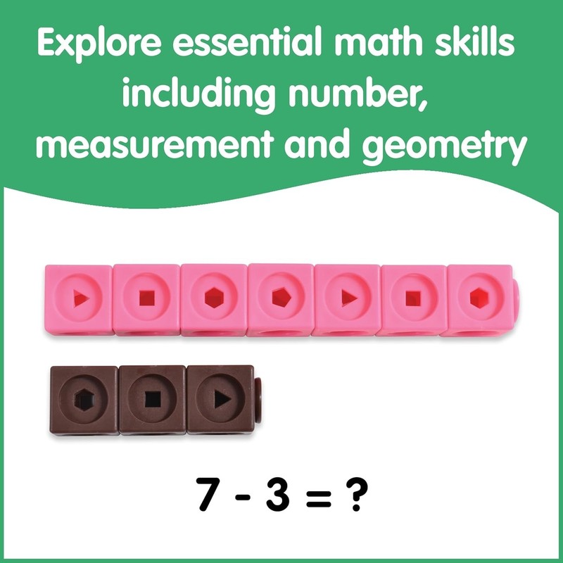 Geometric Shape Sorting Toy, 100 Math Cubes for Counting and Learning Skills gallery