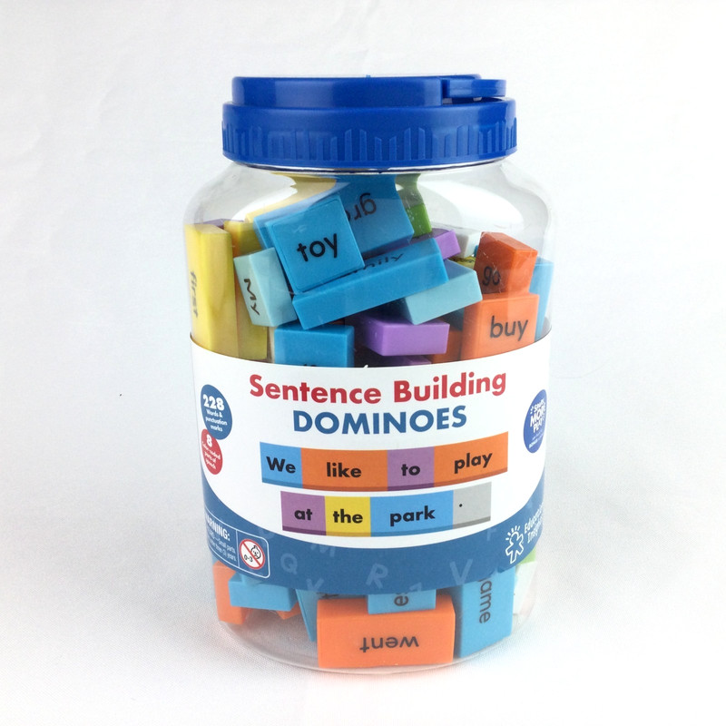 SENTENCE BUILDING DOMINOES Plastic Blocks Classroom Reading Literacy Tool Age 6+