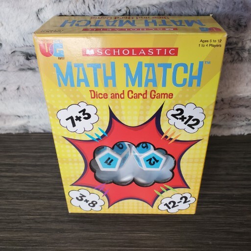 New University Games Scholastic MATH MATCH Dice and Card Game Educational 5 -12