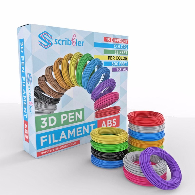 Scribbler 3D Pen Premium Plastic Filament Refills for 3D Drawing Pen 500 Feet
