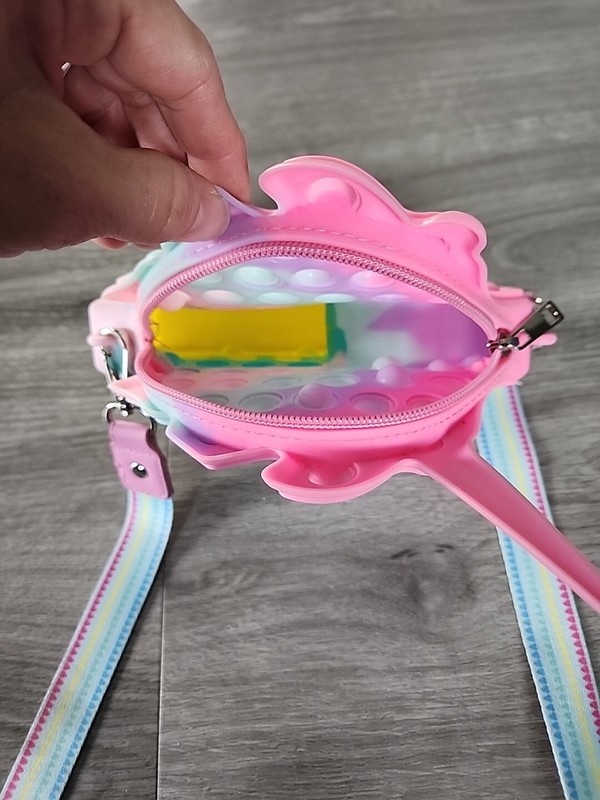 Cat & Jack Unicorn Fidget Purse Pop It Shoulder Bag Ombre Rainbow gallery