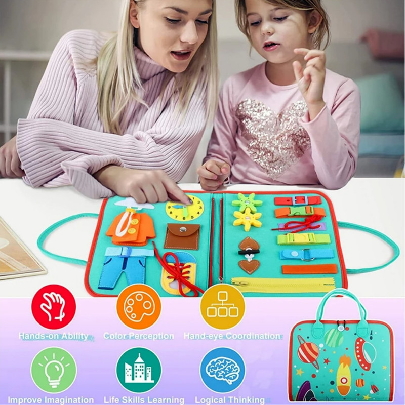 Busy Board Montessori Toys for Toddlers Sensory Toy Preschool Learning Activity gallery