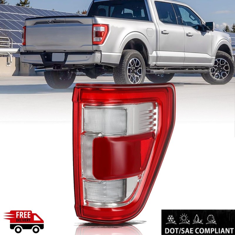 Right Passenger Side LED Tail Light for 2021 2022 2023 Ford F150 w/ Blind Spot