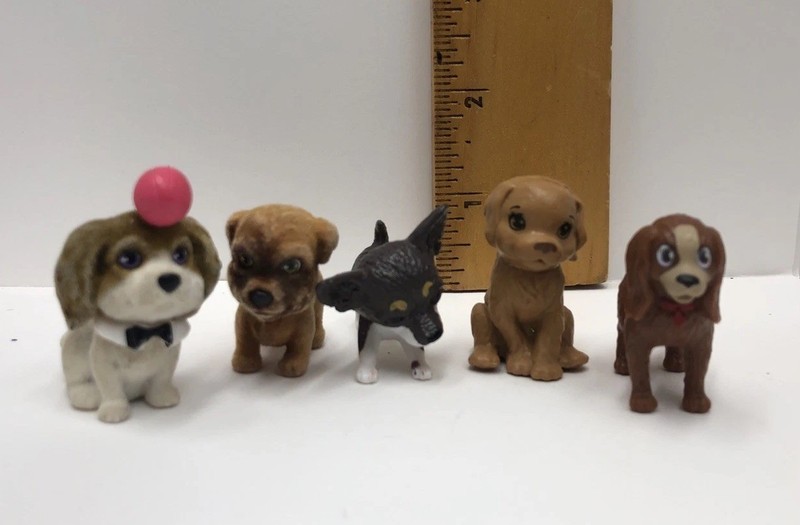 Miniature Mini Dogs Mixed Lot of 5 Animals Small 1 in Plastics Collectibles