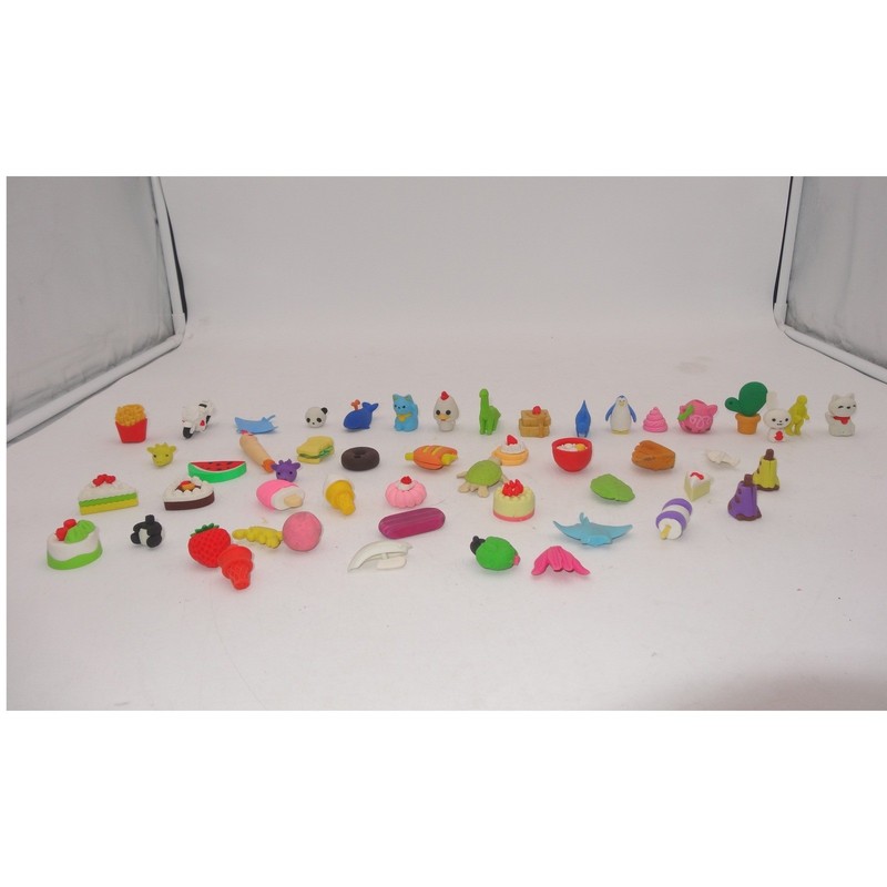 Bulk Lot of 40+ Iwako Style 3D Puzzle Erasers Food Animals Desserts
