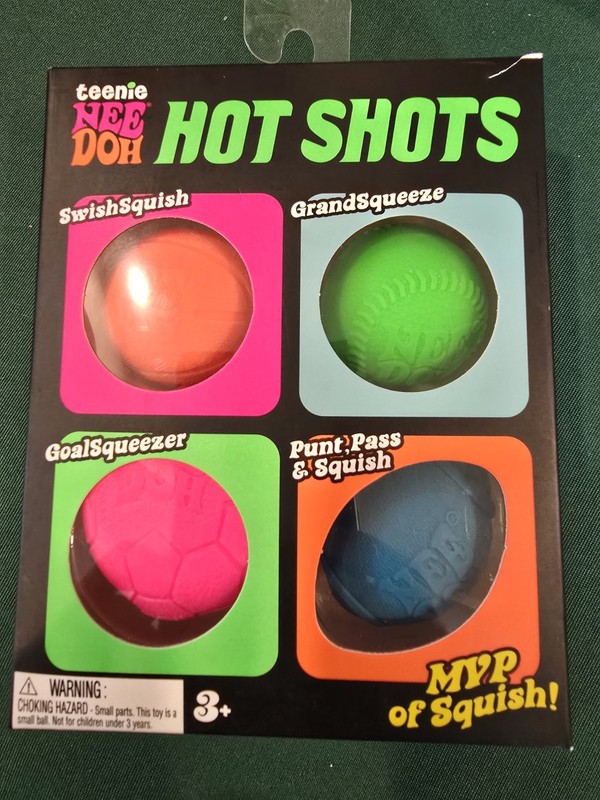Teenie NeeDoh Hot Shots Multipack Nee Doh Mini 4 pack Four Different Sports Ball