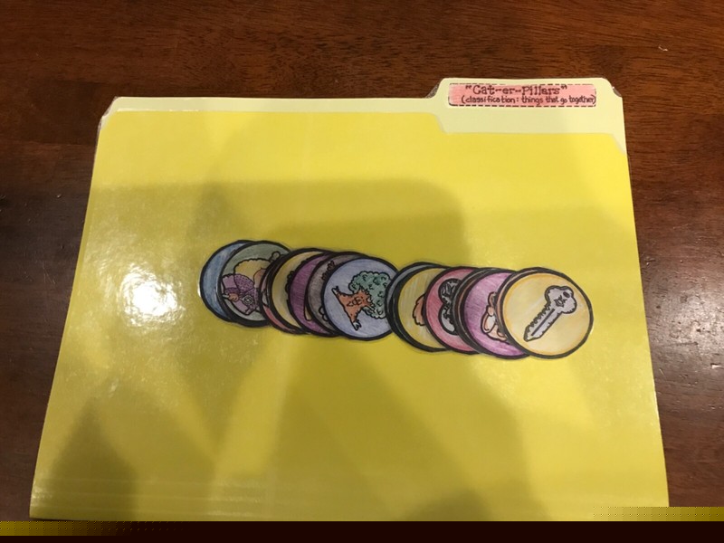 Cat-er-Pillars! Classification Grade 1-4 language art file folder game teacher