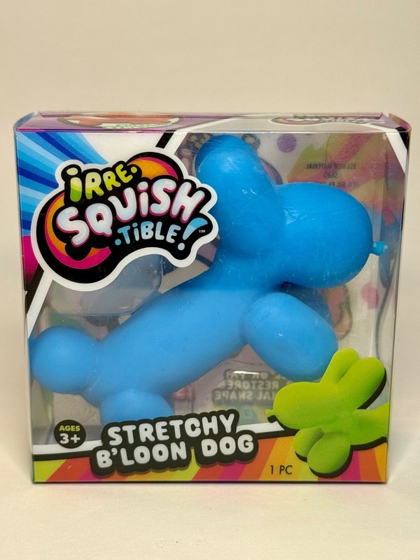 🔥JA-RU Irre-Squish-tible Balloon Dog Blue Crunchy Sand Sensory Squishy HTF!