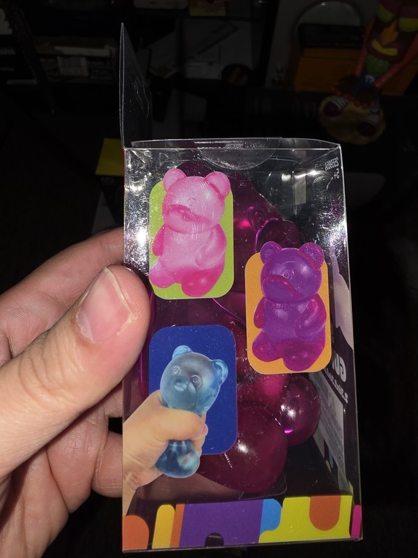 6pc Purple, Pink Squishy Gummy Bear Lot Sensory Fidget Toy ASMR Hobby Lobby Cute gallery