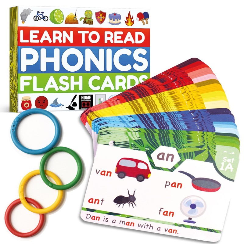 Phonics Flash Cards for Kids - Learn to Read in 20 Stages, Ages 4-8, Kindergarte gallery