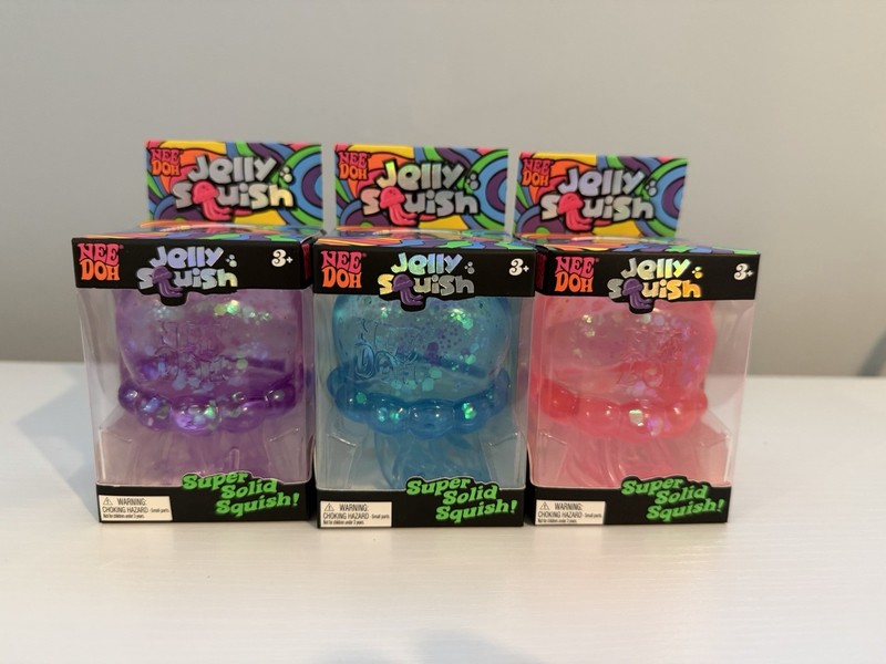 NeeDoh Jelly Squish Jelly Fish- Set of all 3 colors. pink, purple, blue- RARE