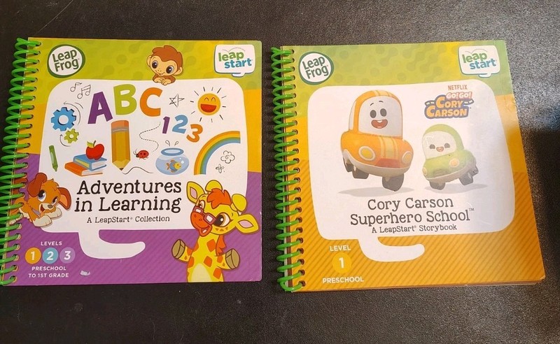Leap Frog Leap Start SPIRAL Learning BOOKS Lot of 2- ABC 1,2,3 & Cory Carson