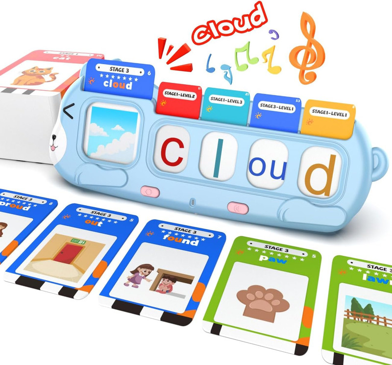 Phonics Learning Toy for Preschool Kids – Talking Flash Cards with Sound Machine