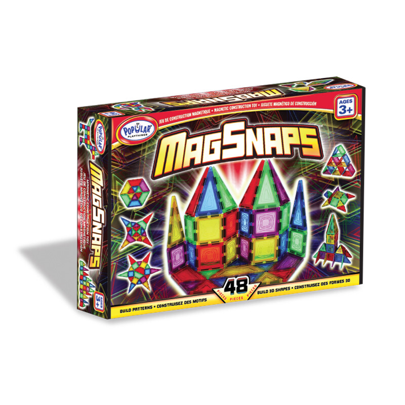 New – Popular Playthings MagSnaps 48 Piece Set – Ages 3+ | 1+ players