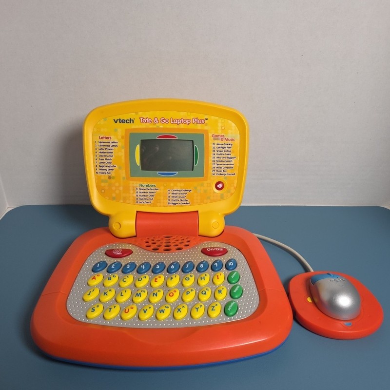 Vintage VTech Tote-and-Go Laptop Plus Learning System With Mouse, Works