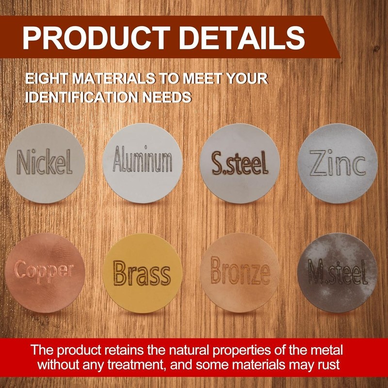 Metal Identification Kit 16 Pieces Magnetic Non Magnetic Discs Set with Storage gallery