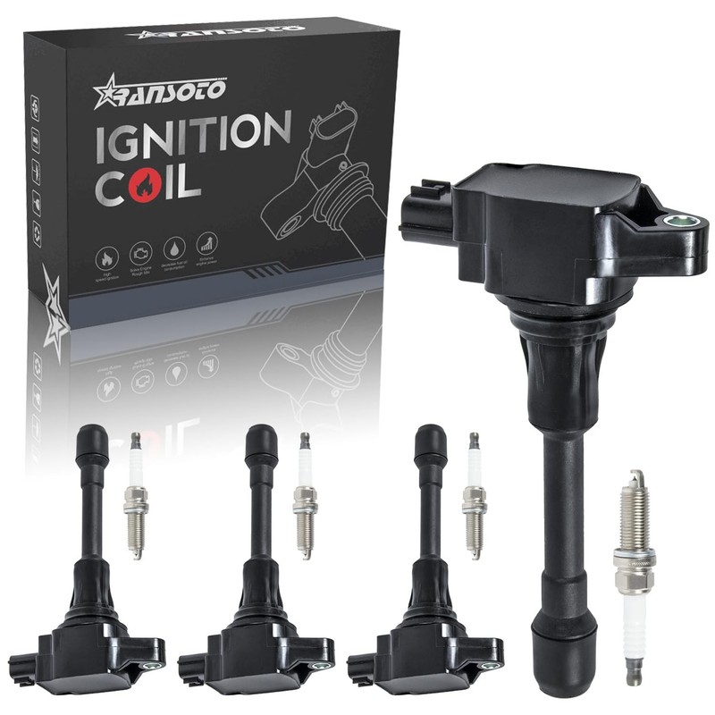 Ignition Coil Pack and Iridium Spark Plug Compatible with Nissan Altima Rogue